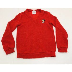 Vintage Danskin Red Sweater Snoopy Joe Cool Woodstock 1980’s 80’s Girls Size 5